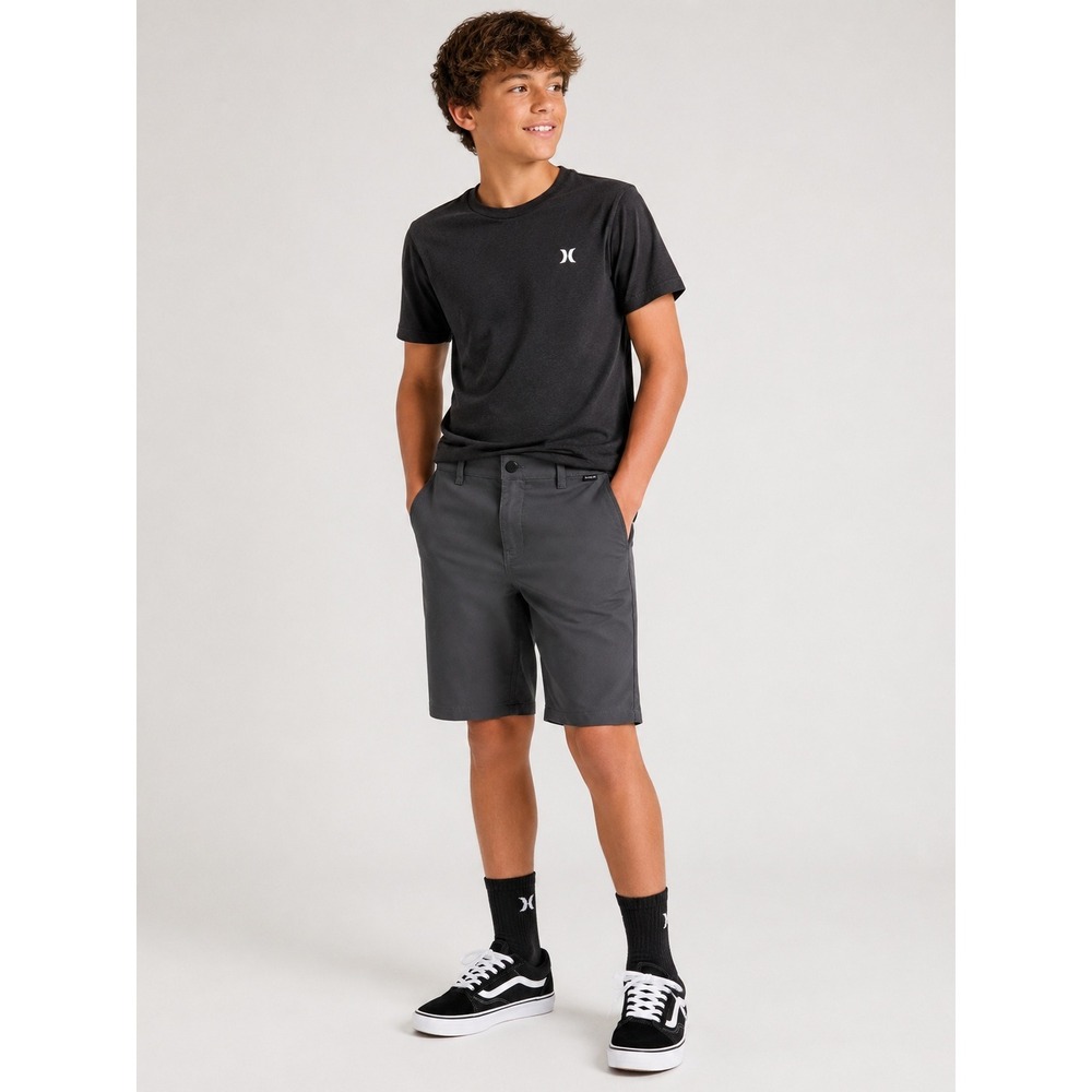 Hurley H2O-Dri Chino Walk Shorts Boys Size 18 Gray Performance Stretch Hybrid